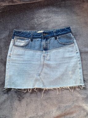 Mini Skirt Two-Tone Light and Dark Denim 27